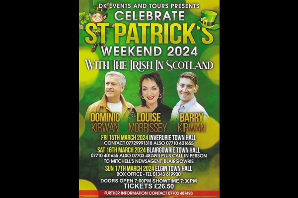 Celebrate St Patricks Weekend with Dominic Kirwan, Louise Morrissey and Barry Kirwan